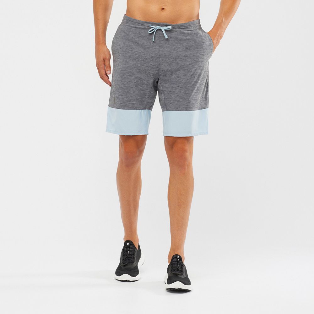SALOMON XA TRAINING Philippines - Men's Shorts - Grey/Blue | 513749-JTX